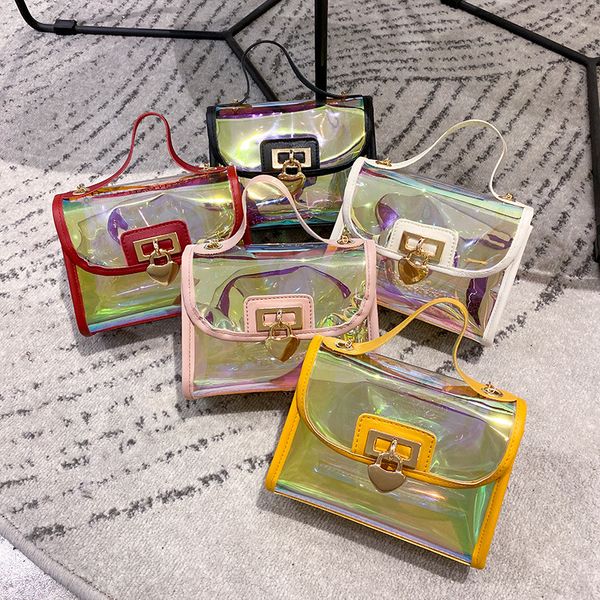 

women's cool small bag messenger bag laser handbag pvc shoulder fashion street