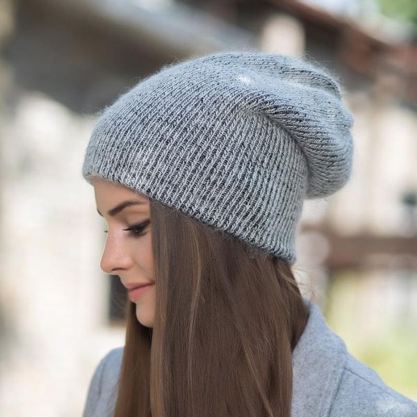 

new real fur wool beanie hat for women solid winter cashmere skullies warm gravity falls cap gorros female cap, Blue;gray