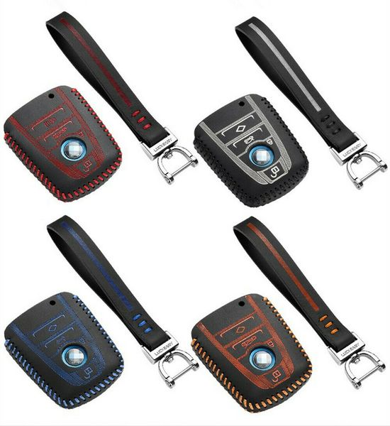 

leather car key case for bmw i3 i8 2014 - 2018 key fob cover bag wallet holder