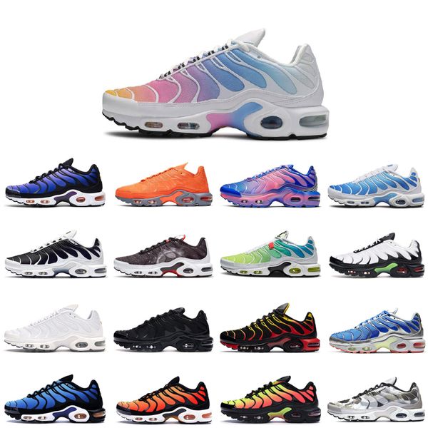 

2020 airs cushion shoes men's and in the tns women's trainers sport shoes breathable gradient colour mesh upper men's running