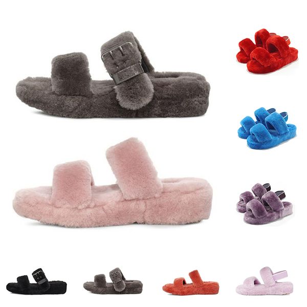 

women winter australia slippers warm slide for woman yellow pinks black grey fur indoor sandals size 36-44 womens trainers
