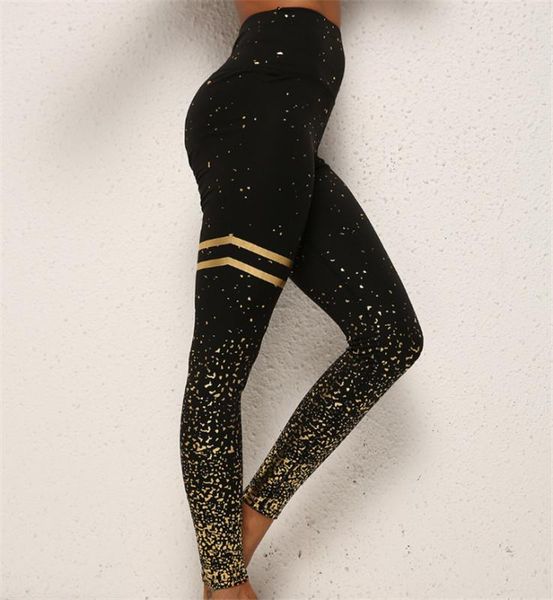 

high waist gold silver print yoga pants women sports leggins female fitness running sport leggings gym training leggings, White;red
