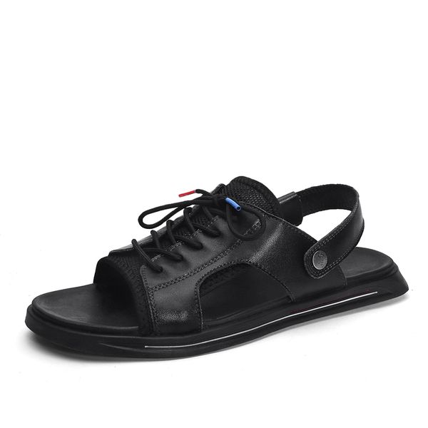

sandals dress in sandles beach male 44 big sandalia sandal 39 piel s slippers masculina men couro for rubber holes italian walking para, Black