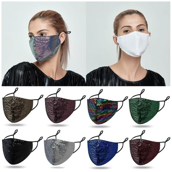 

fashion net red sequin mask dust-proof breathable mouth mask adjustable windproof and fog proof face masks designer masks t9i00490