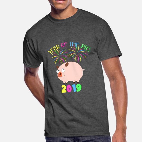 

year of the pig chinese new year astrology zodiac t shirt men print 100% cotton s-xxxl letter cute authentic spring autumn slim shirt