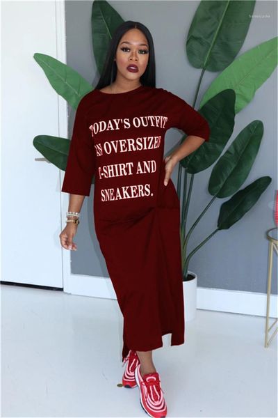 

printed solid color wild dress womens print fashion high street o neck tees plus size t shirt ladies letter, White