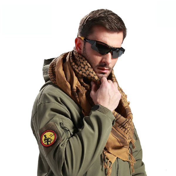 

coolcheer 100% cotton arabic thick muslim hijab shemagh tactical desert arab scarves men winter military windproof scarf di5n, Blue;gray