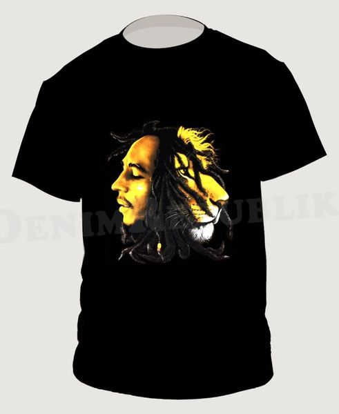 

marley lion black t-shirt marley iron lion reggae bob jamaica 2019 short sleeve cotton man clothing homme basic t shirt
