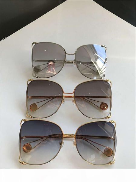 

designer 0252s gold grey gradient sunglasses sonnenbrille 0252 fashion brand gafas de sol sunglasses with hard box, White;black