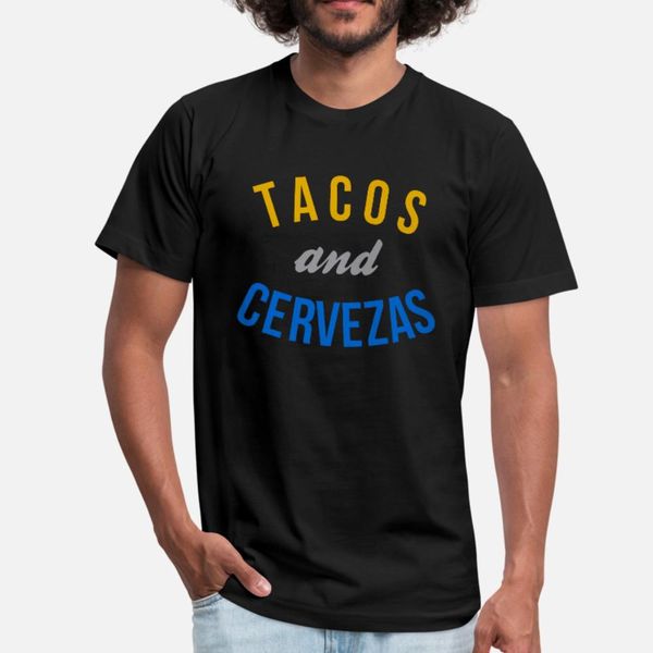 

tacos and cervezas t shirt men personalized short sleeve o neck standard sunlight new fashion summer style pattern shirt