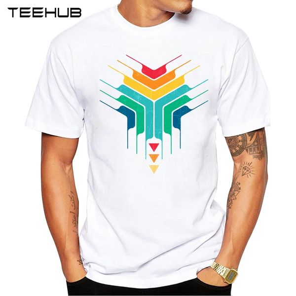 

2019 teehub мужская мода тройной геометрическая energy сердечники отпечатано с коротким рукавом футболка новизна конструкции tops охладить d