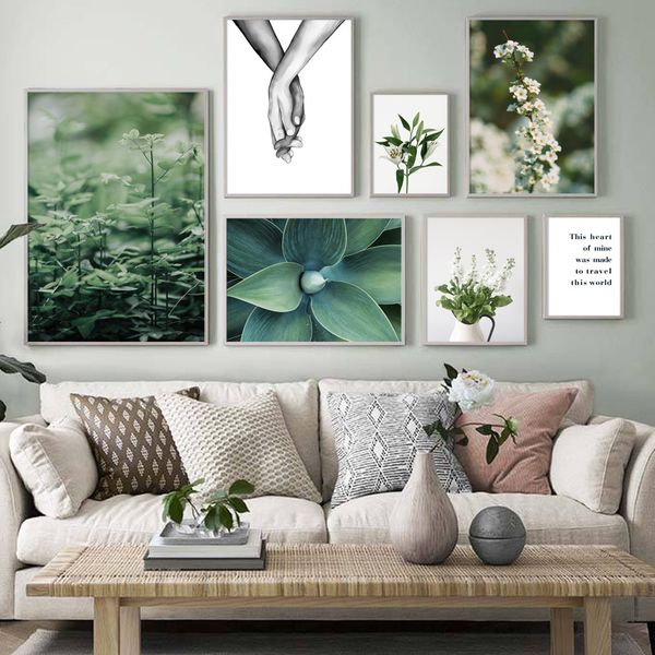 

lily flower succulents lover hand quotes wall art canvas painting nordic posters and prints wall pictures for living room decor