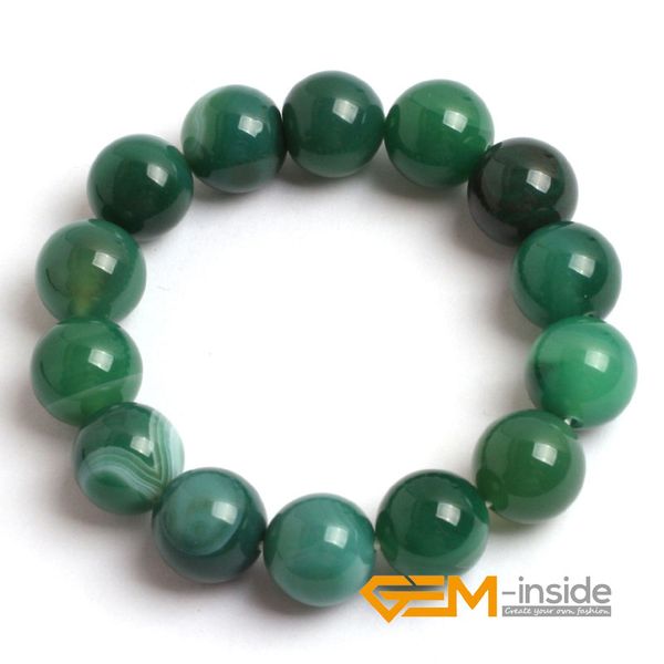 

natural green sardonyx banded stripe agates beaded bracelet 7 inch handmade fashion finished jewelry for women, Red;blue