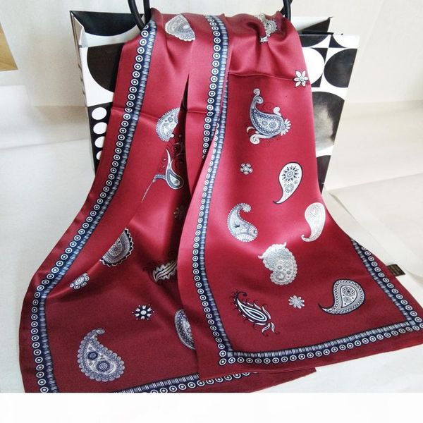 

new vintage 100% pure 12mm thick silk scarf men fashion paisley flowers pattern print double layer silk satin neckerchiefs #4052, Blue;gray