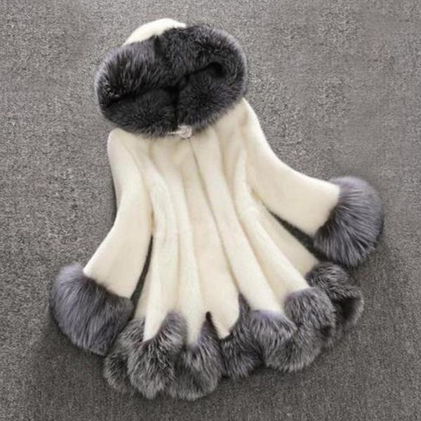 

women's fur & faux coat artificial winter women plus size 5xl hooded teddy elegant vest manteau fourrure femme pelliccia donna, Black