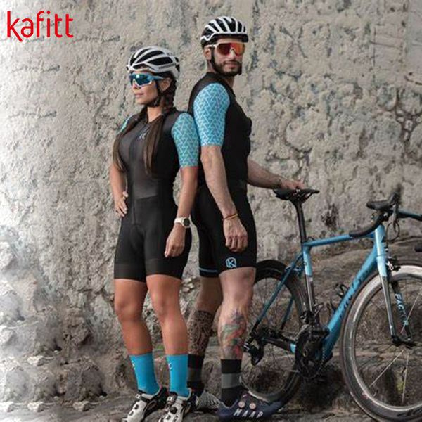

kafi2020 pro fessional team triathlon cycling jersey women's short-sleeved sweatshirt tights jumpsuit swimsuit, Black;blue