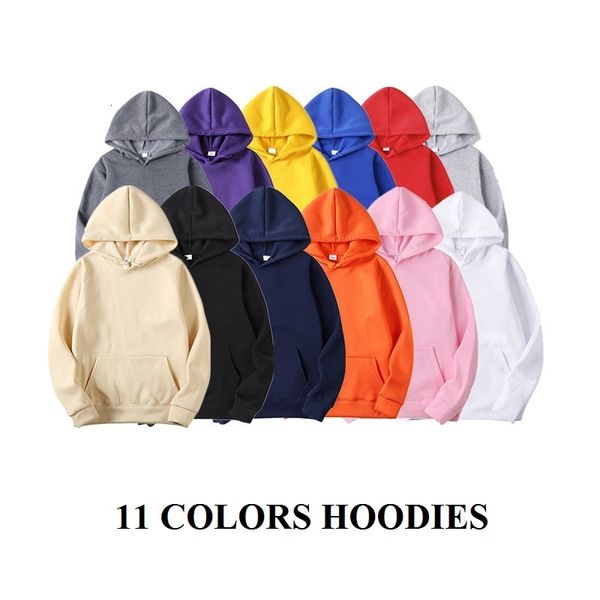 

11 colors solid hoodies men autumn casual hooded plus size male sweatshirts fashion long sleeve pocket winter couple hoody, Black