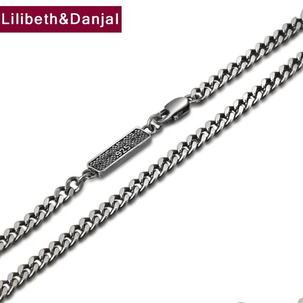 

letter necklace pendant pure 925 sterling silver vintage necklace fine jewelry women men collares mujer 2020 new arrival n013