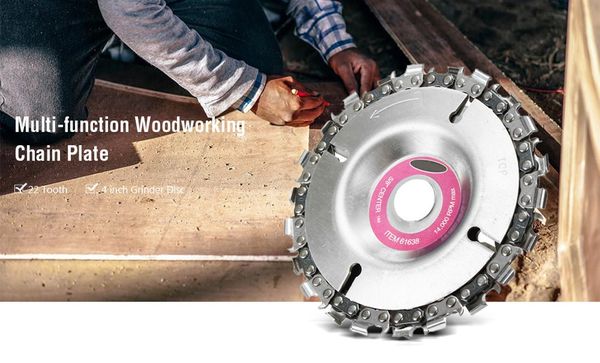 

4 inch grinder chain disc 22 tooth wood carving disc for 100/115 angle grinder multi-function woodworking chain plate
