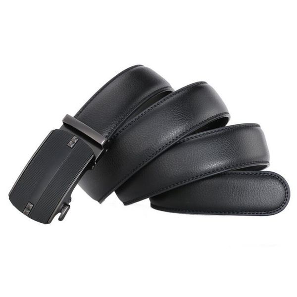 

fashibalck belt men luxury 2020 genuine leather belts men brand automatic buckle metal brown male belt, Black;brown