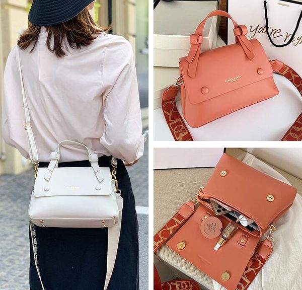 

2020 fashion women crossbody wide shoulder straps shoulder bags pu plain small handbags