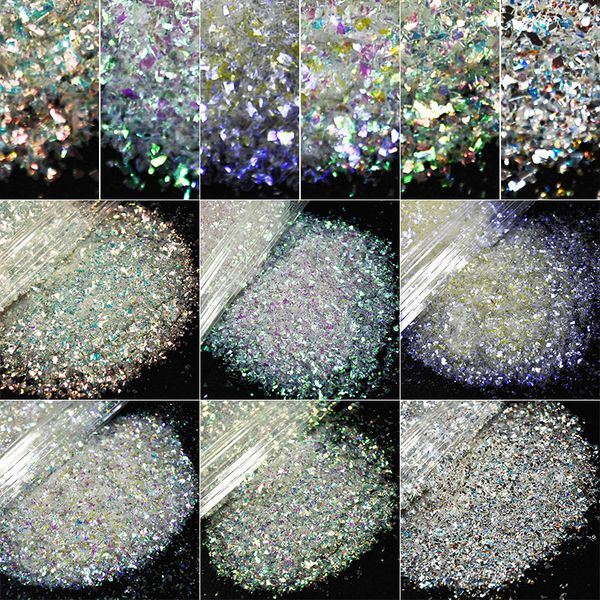 

nail glitter 50g art ice iridescent flakes fine craft decoration artist sequins pigment flake - dpc-w34546, Silver;gold