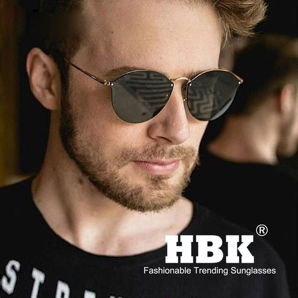 

hbk 2020 luxury driving polarized rimless travel sunglasses men for male female ultra-light mirror trending glasses ray pm0033, White;black