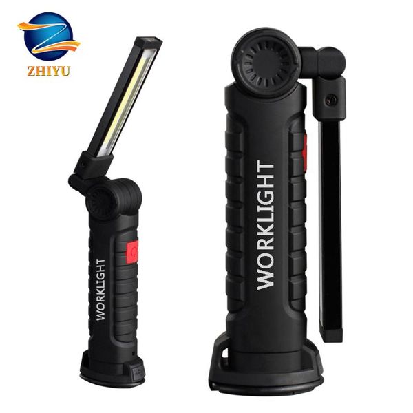 

flashlights torches zhiyu led work light with magnetic torch cob+led rechargeable built-in battery for outdoor camping hunting