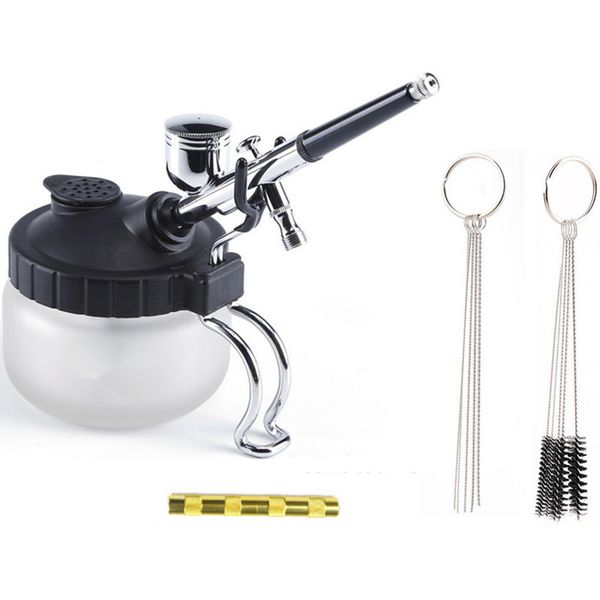 

airbrush cleaning pot stabilizer glass jar spray pen/cleaning set optional bottles holder paint station filter