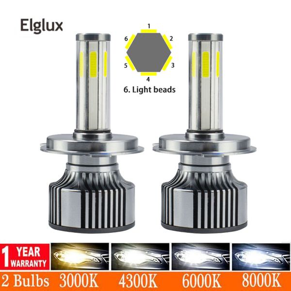 

2pcs h4 led headlight h7 h8 h9 h11 9005 3 9006 4 canbus led bulbs 16000lm 3000k 6000k 8000k 6 sides lamp