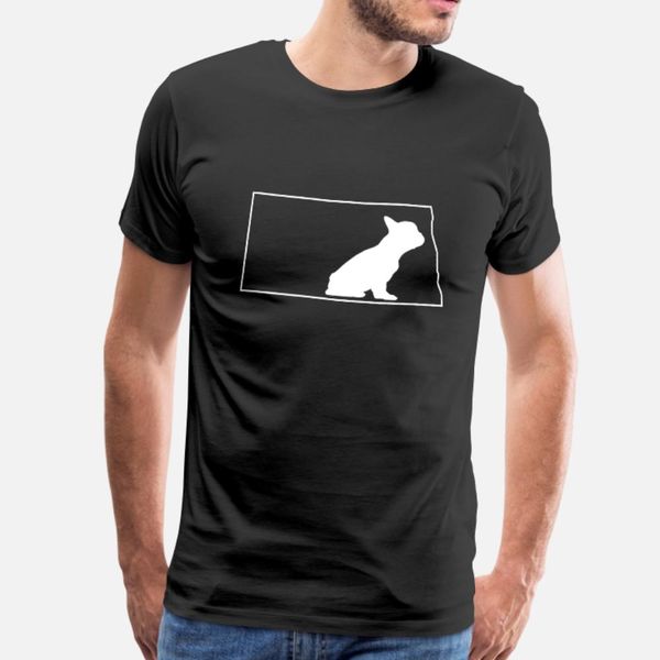 

french bulldog frenchie north dakota dog shirt t shirt men customize 100% cotton s-xxxl kawaii crazy funny casual spring natural shirt
