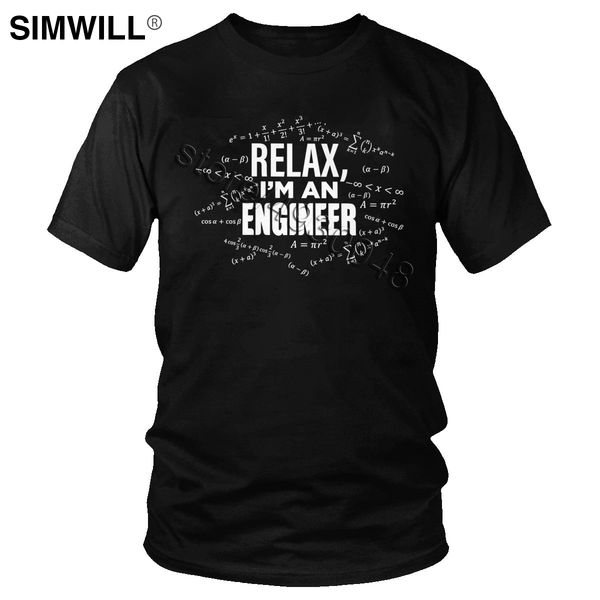 

relax i'm an engineer t-shirt men's simple short sleeves cotton t shirt o neck engineering math tshirt mathematical leisure tee