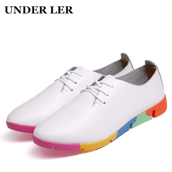

2020 breathable genuine leather women shoes women casual shoes summer womens loafers slip-on soft women's flat leather, Black