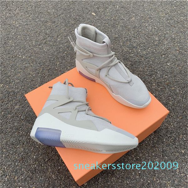 

air fear of god fog 1 string oatmeal triple yellow sail frosted spruce mens boots running sneakers shoes luxury designers s09, Black
