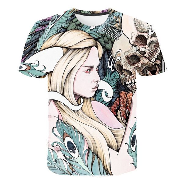 

colorful skull cosplay clown 3d print shirts harajuku comics oversized men clothing