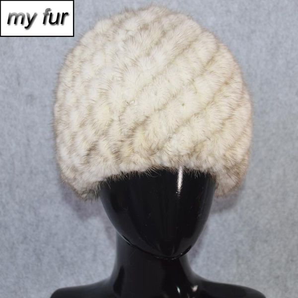 

2020 winter natural beanies hat knitted cotton lining real caps women good elastic real hat, Blue;gray