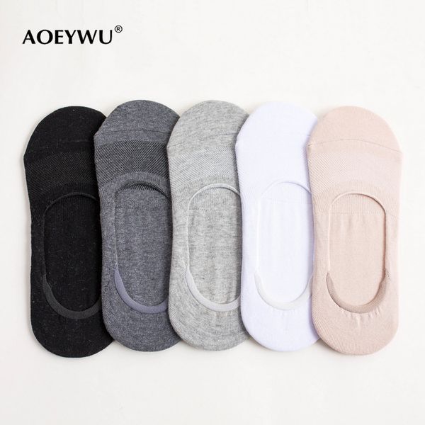 

men's socks men summer non-slip invisible mesh boat mans fashion cotton low sock slippers 5pairs/lot, Black