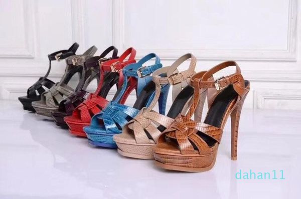 

new fashion shoes patent leather women platform high heels sandals woman sandalias party designer stiletto heel, Black