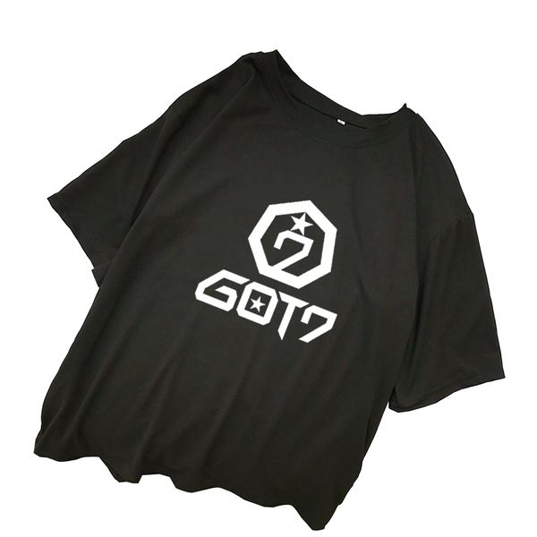 

got7 t shirts women summer harajuku short sleeve casual loose letter printed tee shirt femme streetwear korean ulzzang kpop, White