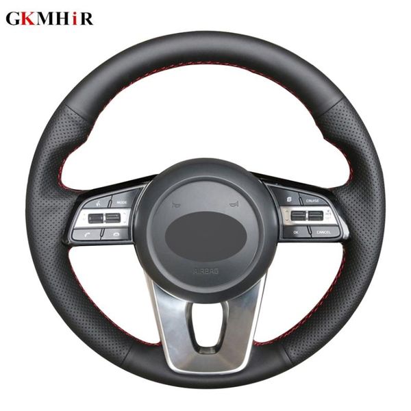 

black artificial leathe diy car steering wheel cover for kia k5 optima 2020 kia cee'd ceed 2020 forte cerato (au)
