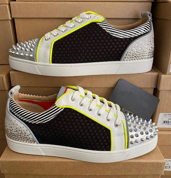 

original box] junior red bottom sneakers prefer men women casual shoes party wedding trainers couple skateboard walking, Black