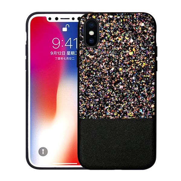 

cgjxsglitter bling sparkle case for iphone x mobile phone cover pc tpu case for iphone 6 plus 7 8
