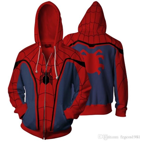 

sweatshirts venom 3d printing spider-man zipper hoodies for men s women s long sleeve hooded pocket pullovers cosplay sweatshirt jacket, Black
