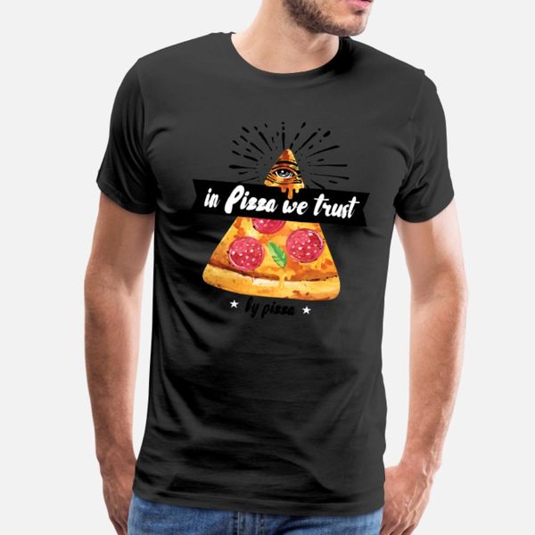 

in pizza we trust t shirt men personalized short sleeve plus size 3xl gift casual spring vintage shirt, White;black