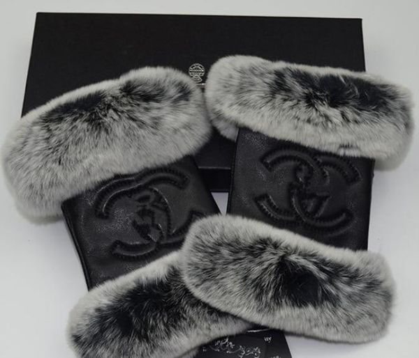 

women fur gloves leather simple fashion plush rabbit soft warm lambskin bicycle touch screen gloves wedding bride gloves, Blue;gray