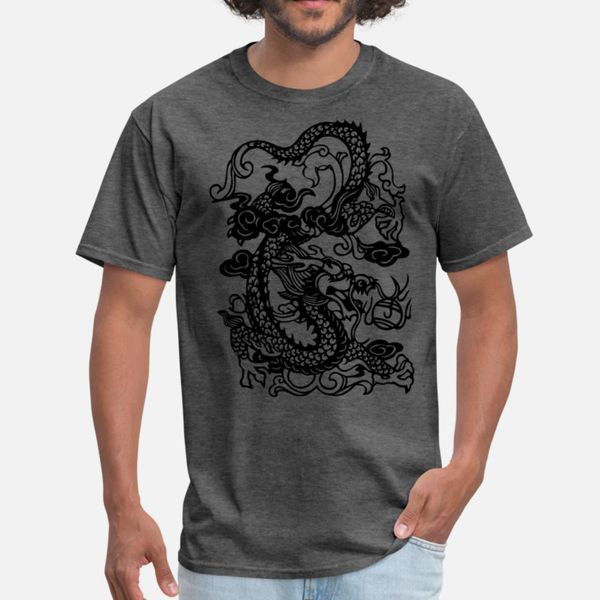 

dragon asian tattoo fantasy t shirt men print tee shirt s-3xl basic solid gift breathable summer formal shirt