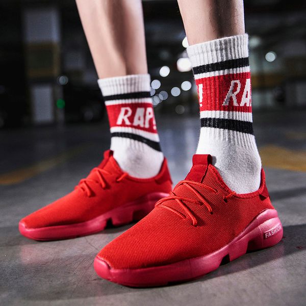 

fashionsummermensrunningshoesextralargesizecasualbreathableflyingwovensportstideshoescushioningmenssneakers, Black