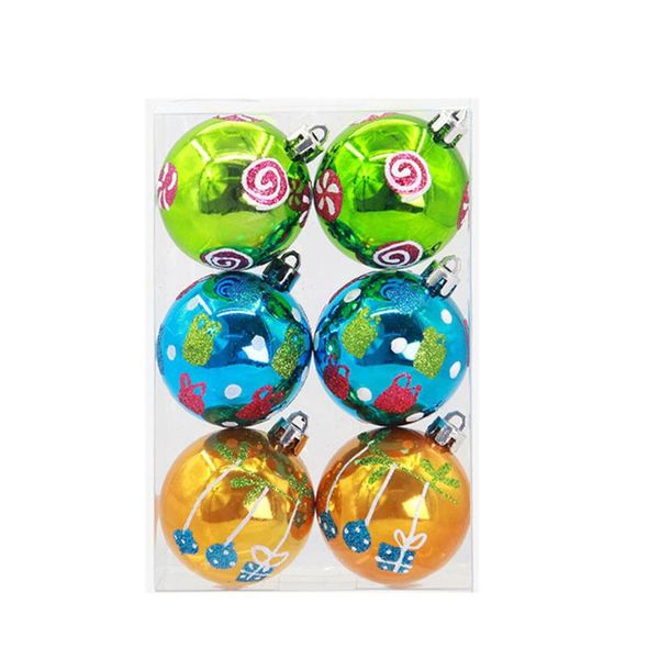 

party decoration 2021 6pcs/pack 6cm christmas tree decorative ball ornaments pendant silver hollow out xmas decor baubles for home