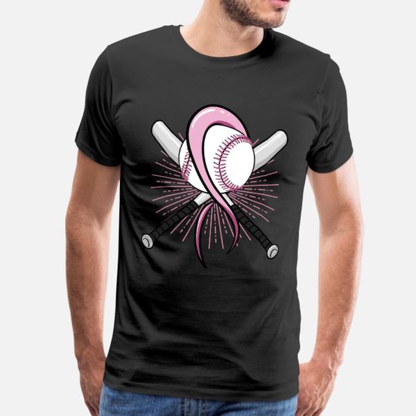 

softball breast cancer awareness t shirt men print short sleeve crew neck homme anti-wrinkle humor summer style standard shirt