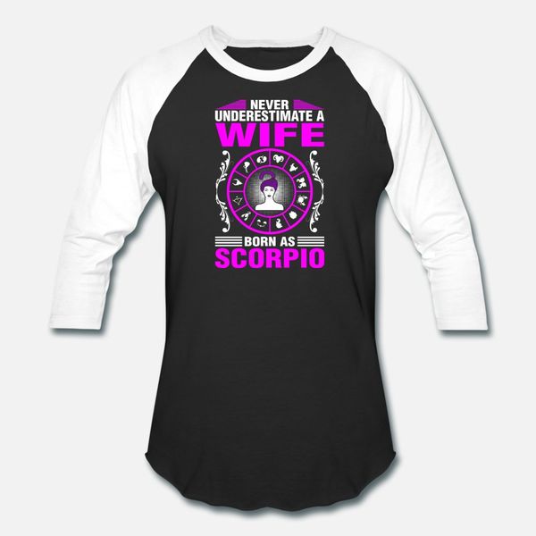 

never underestimate a wife born as scorpio t shirt men designs 100% cotton s-3xl kawaii anti-wrinkle fashion spring pictures shirt